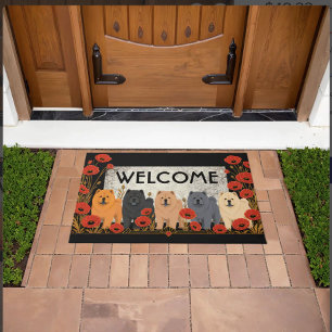 ART DECO CHOWS Smooth - customize text Doormat