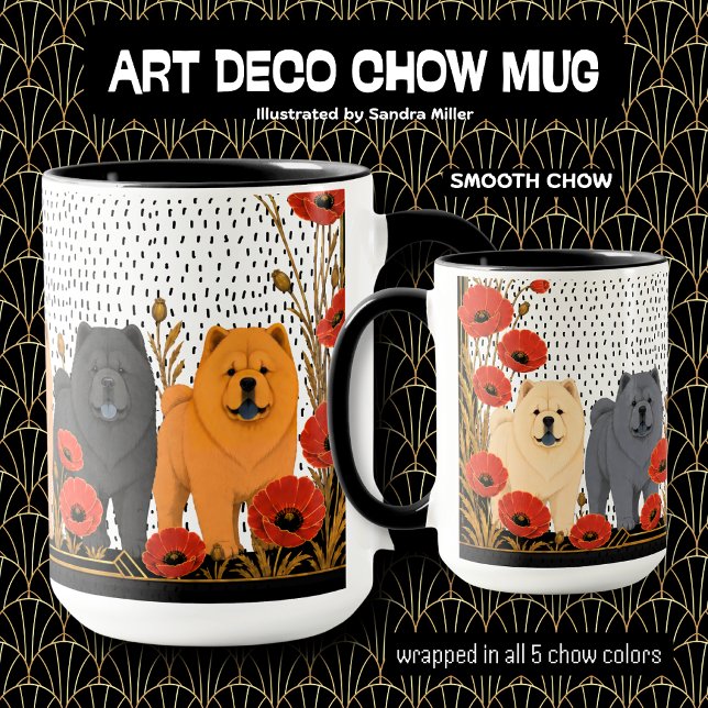 ART DECO CHOWS smooth  Mug (Creator Uploaded)