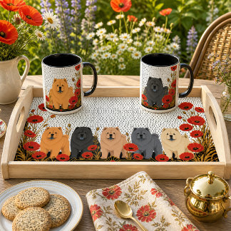 ART DECO CHOWS smooth TRAY ONLY mugs sold separat