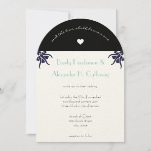 Art Deco Christian Flower Wedding Invitation