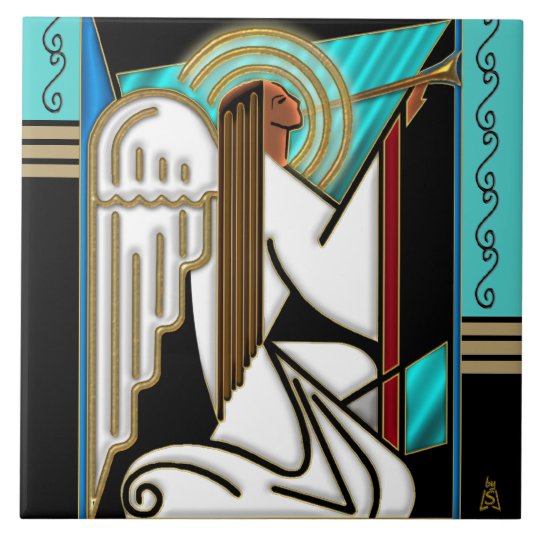 Art Deco Christmas Angel (Ceramic Tile) Tile Zazzle