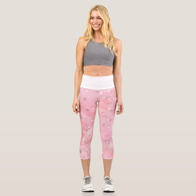 Art Deco Christmas Capri Leggings (Front)
