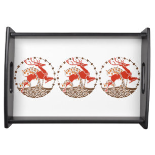 Art Deco Christmas Deer serving tray