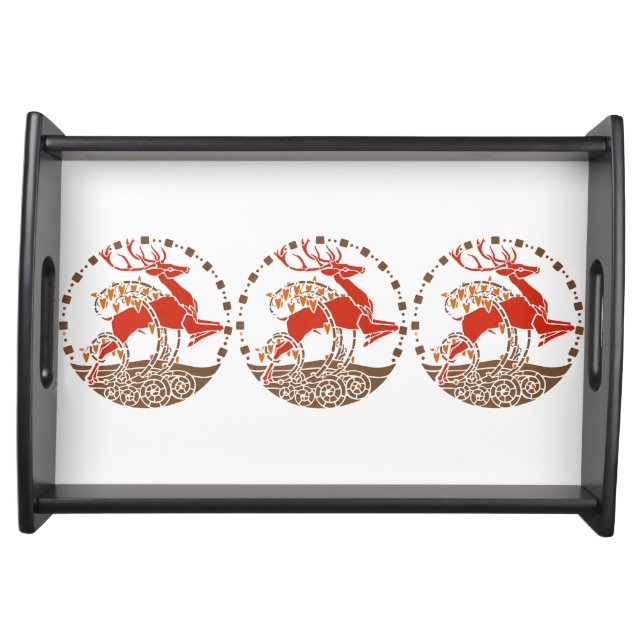Art Deco Christmas Deer serving tray (Front)