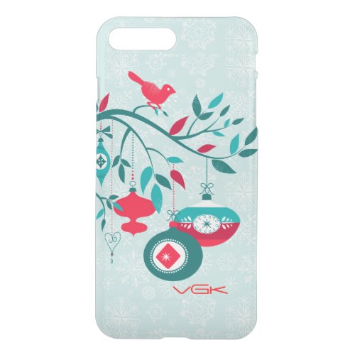 Art Deco Christmas Ornaments And Cute Red Bird iPhone 8 Plus7 Plus Case