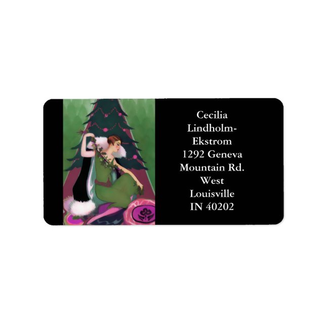 ART DECO CHRISTMAS, PASCALINE, Olive, Rose, Forest Label (Front)