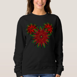 Art Deco Christmas Poinsettias Sweatshirt