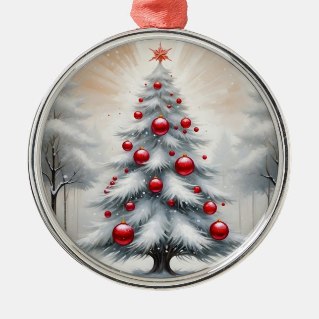 Art Deco Christmas Red Ornaments Winter (Front)