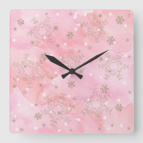 Art Deco Christmas Square Wall Clock