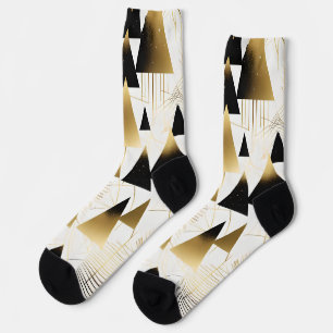 art deco christmas trees socks