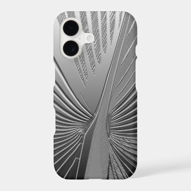 Art Deco chrome palm leaf Case-Mate iPhone Case (Back)