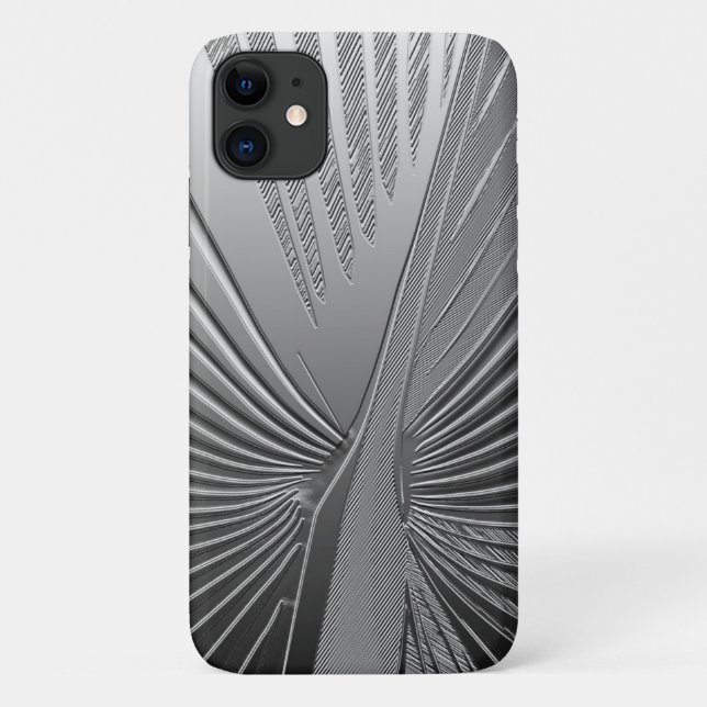 Art Deco chrome palm leaf Case-Mate iPhone Case (Back)