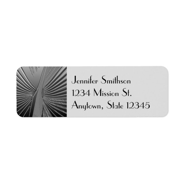 Art Deco chrome palm leaf - customizable Label (Front)