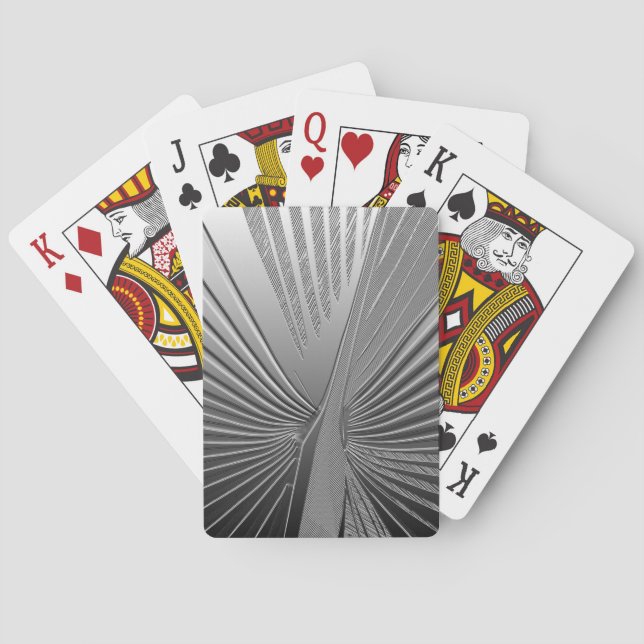 Art Deco chrome palm leaf Poker Cards (Back)