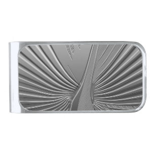 Art Deco chrome palm leaf Silver Finish Money Clip