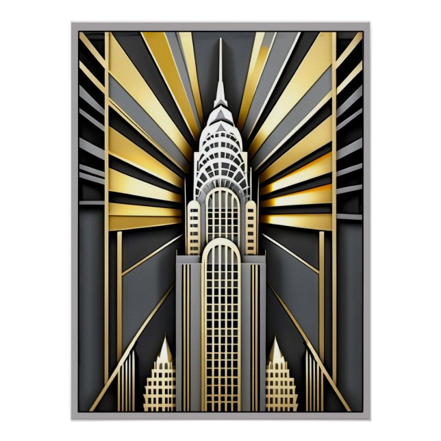 Art Deco Chrysler Building Poster. Poster (Front)