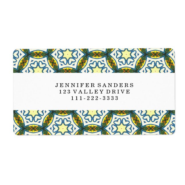 ART DECO CIRCLE PATTERN LABEL (Front)