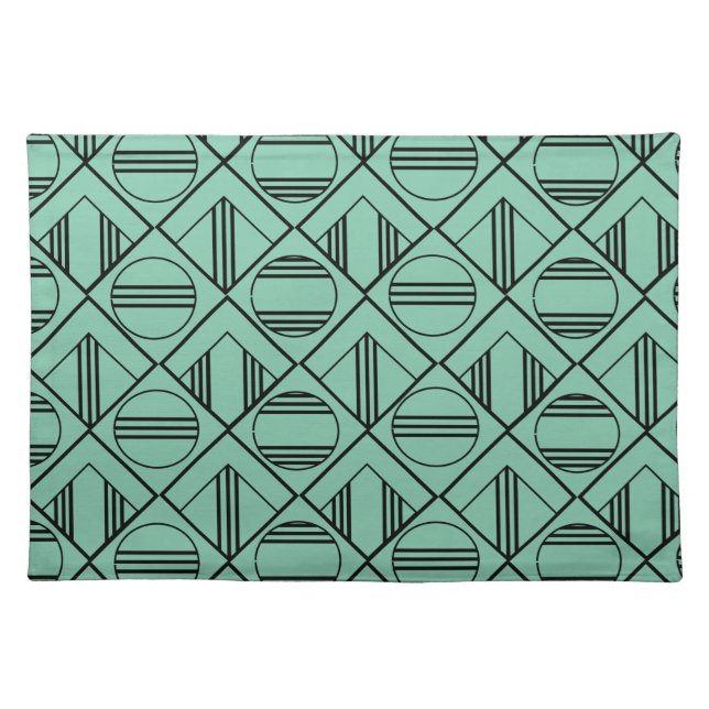 Art Deco Circles and Diamonds  Cloth Placemat (Front)
