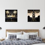 Art Deco Cities Wall Art Sets<br><div class="desc">Travel posters for Los Angeles and London are done in a beautiful black and gold art deco style.</div>