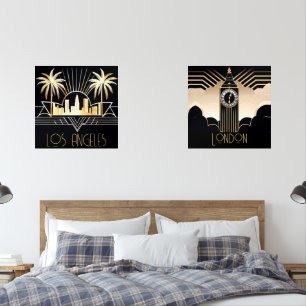 Art Deco Cities Wall Art Sets