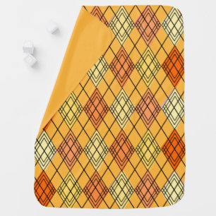 Art Deco Citrus Argyle Baby Blanket