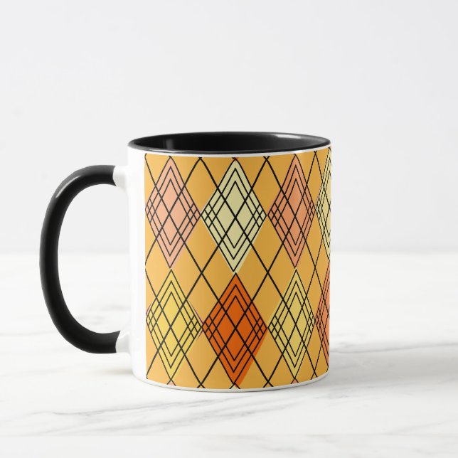 Art Deco Citrus Argyle Mug (Left)