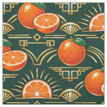 Art Deco Citrus Grove Pattern Fabric