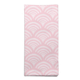 Art Deco Citrus Peel Scallop Blush Pink Cloth Napkin