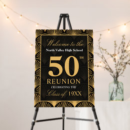 Art Deco Class of 1976 50th Reunion Welcome  Foam Board