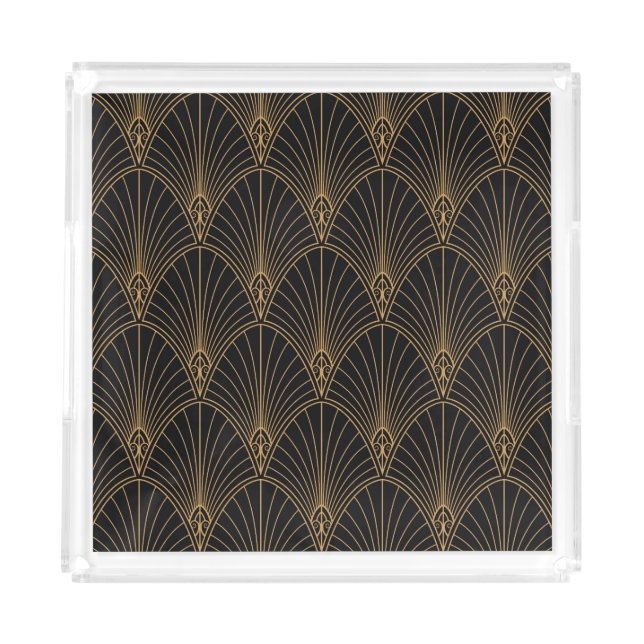 Art deco: classic geometric pattern. acrylic tray (Front)