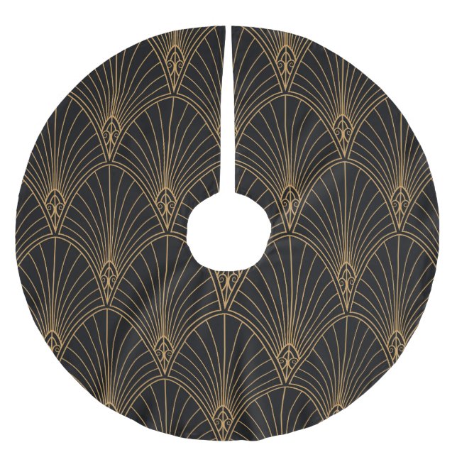 Art deco: classic geometric pattern. brushed polyester tree skirt (Front)