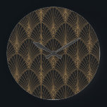 Art deco: classic geometric pattern. large clock<br><div class="desc">Classic Art Deco Seamless Pattern. Geometric Stylish Texture. Abstract Retro Vintage Texture. Classic Art Deco Elegance: Geometric Stylish Texture! Feel the cultural allure of tribal folklore with an ikat geometric ornament. Vintage and stylish. art, deco, pattern, nouveau, arch, palm, ornate, shell, texture, flower, background, abstract, illustration, decor, fashion, vintage, leaf,...</div>