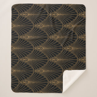 Art deco: classic geometric pattern. sherpa blanket