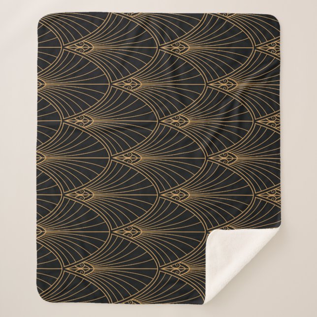 Art deco: classic geometric pattern. sherpa blanket (Front)