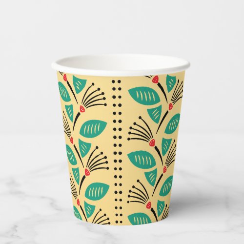 Art Deco Climbing Strawberry Vines Paper Cups