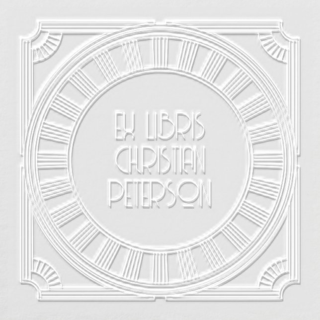 Art Deco Clock Face Ex Libris Embosser (Design)