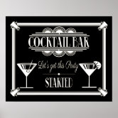 Great Gatsby Decorations, Art Deco, Great Gatsby, Party Decorations, Party  Supplies, Cocktail Poster, Drink Poster, Bar Sign, Bar Deco, 1920 