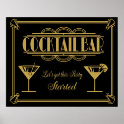 ART Deco Cocktail bar sign 1920's Gatsby Party