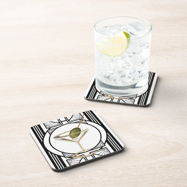 Art Deco Cocktail Coaster Set (6) (Right Side)