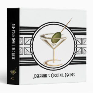 Art Deco Cocktail Design 1.5" Binder