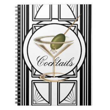 Art Deco Cocktail Notebook by LaBoutiqueEclectique at Zazzle