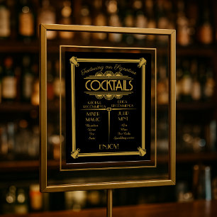Art Deco cocktail sign, signature, bar sign