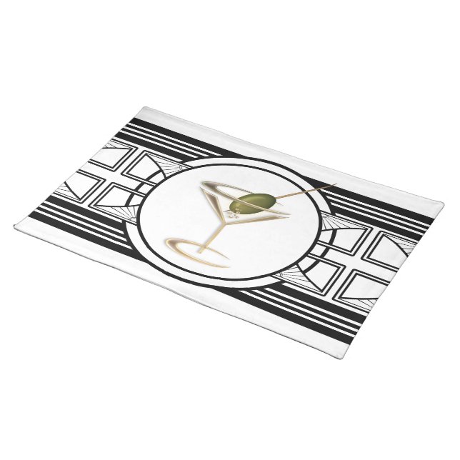 Art Deco Cocktails Placemat (On Table)