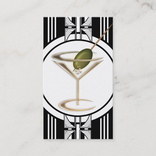Art Deco Cocktails Social Profile Calling Card