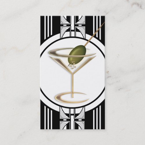Art Deco Cocktails Social Profile Business Cards