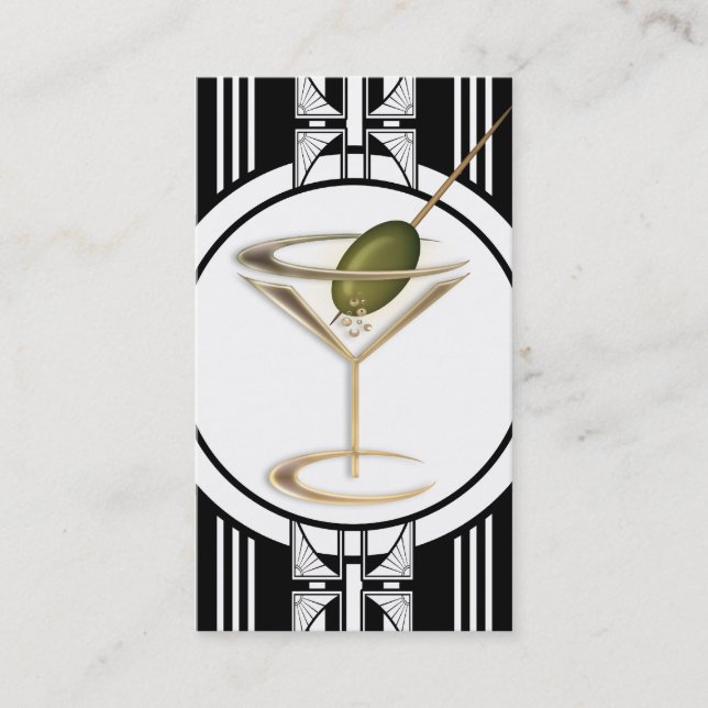 Art Deco Cocktails Social Profile Calling Card (Front)