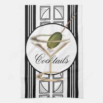 Art Deco Cocktails Tea Towel by LaBoutiqueEclectique at Zazzle