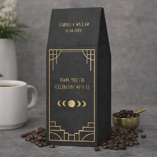 Art deco coffee black and old wedding favor