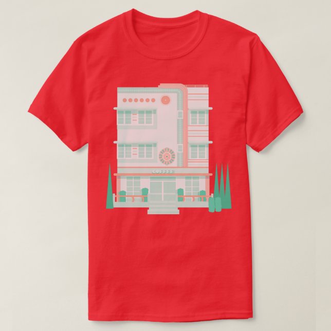 Art Deco Coffee shop T-Shirt (Design Front)