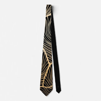 Art Deco Collection The Palms gold silver black Neck Tie